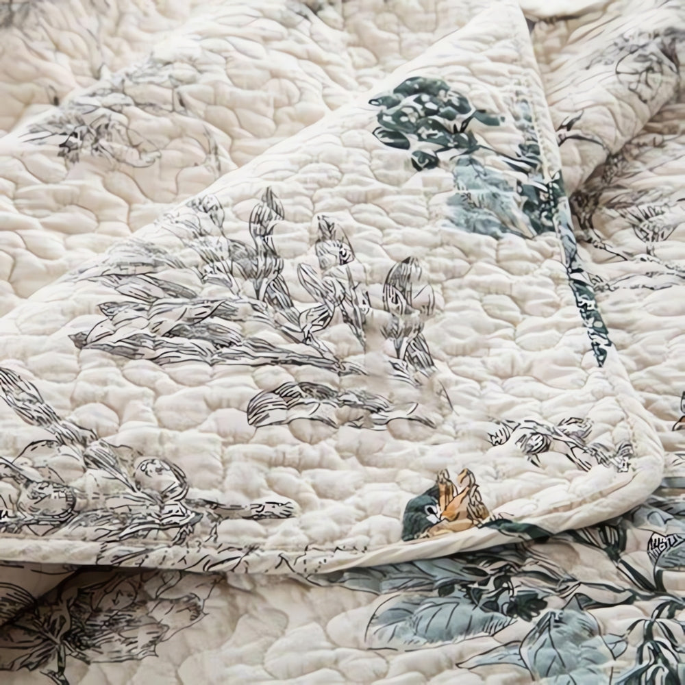 Coverlet Set Microfiber Reversible Floral Set of 3