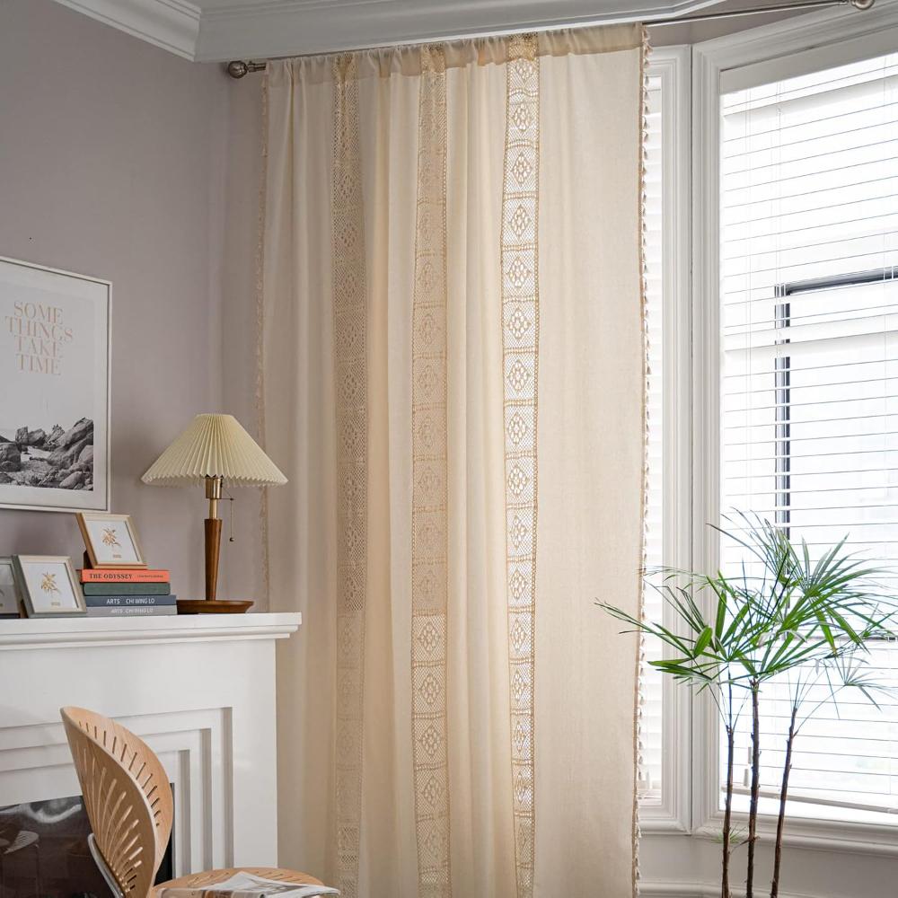 Curtain Semi-Blackout Boho Linen Blend