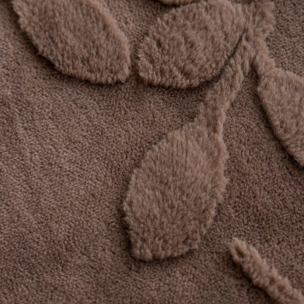 Cushion Cover Faux Fur Branch Pattern Concealed Zip