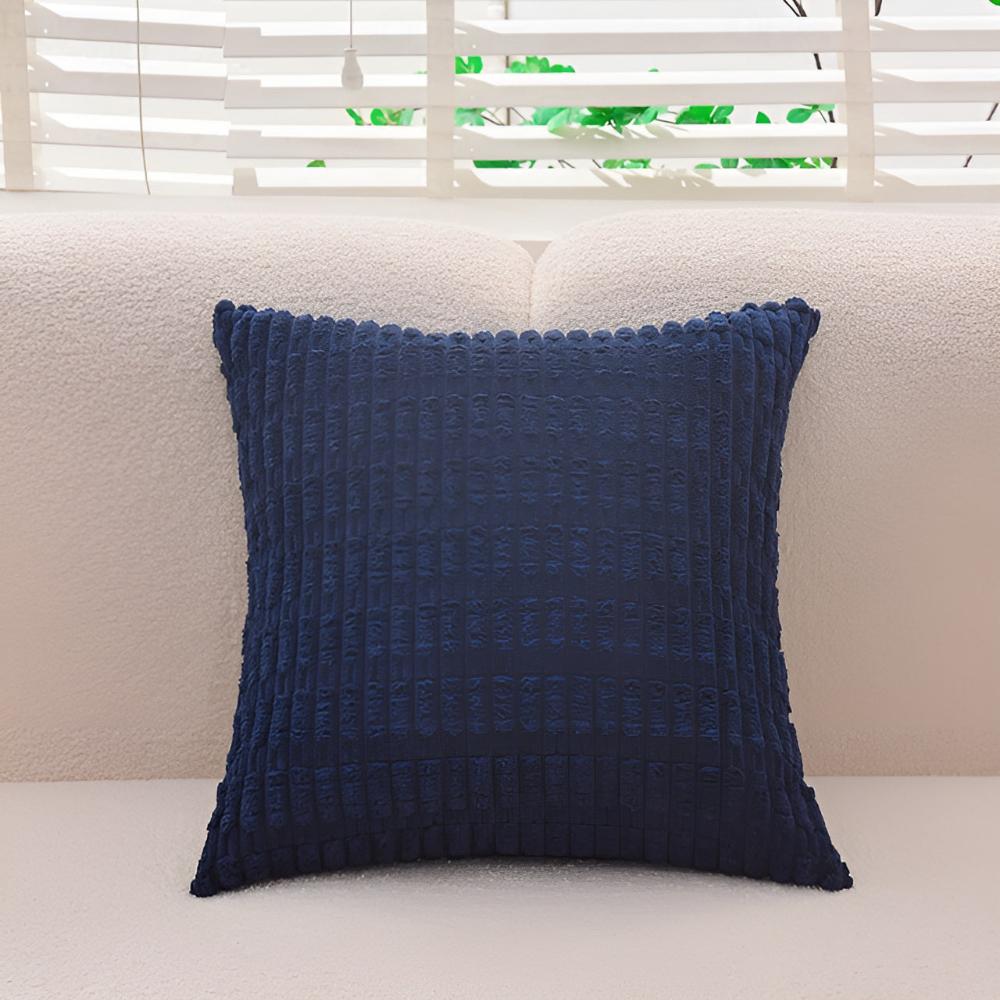 Cushion Cover Plush Ridged Polyester Hidden Zipper