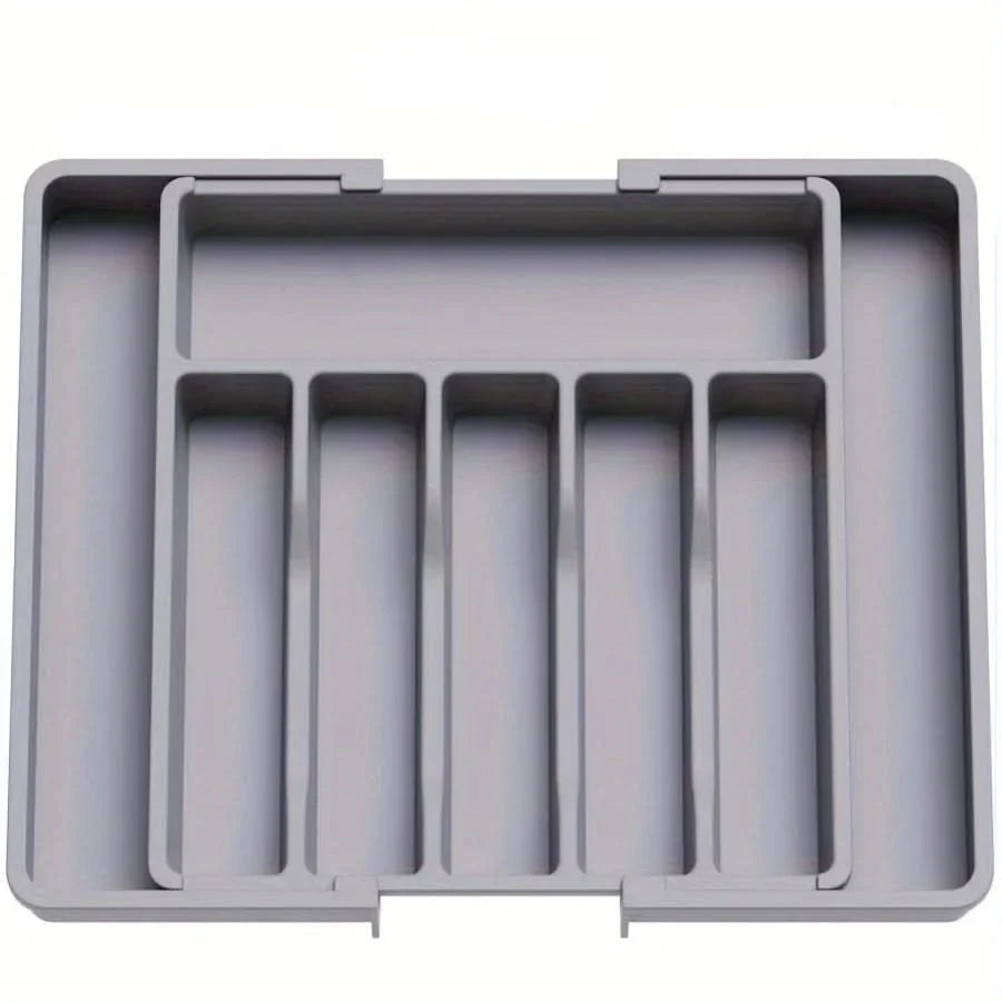 Cutlery Drawer Organizer Expandable Multiple Compartments Plastic