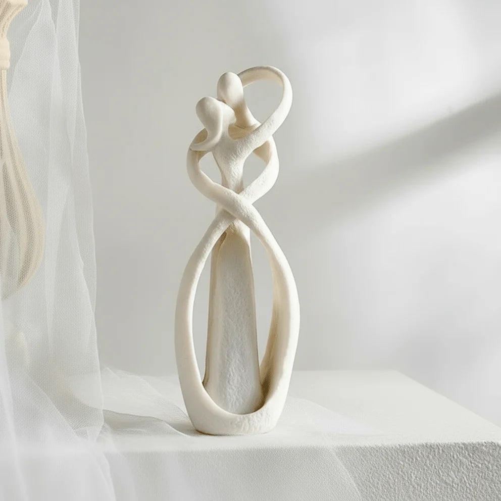 Decorative Sculpture Abstract Resin Embrace Design