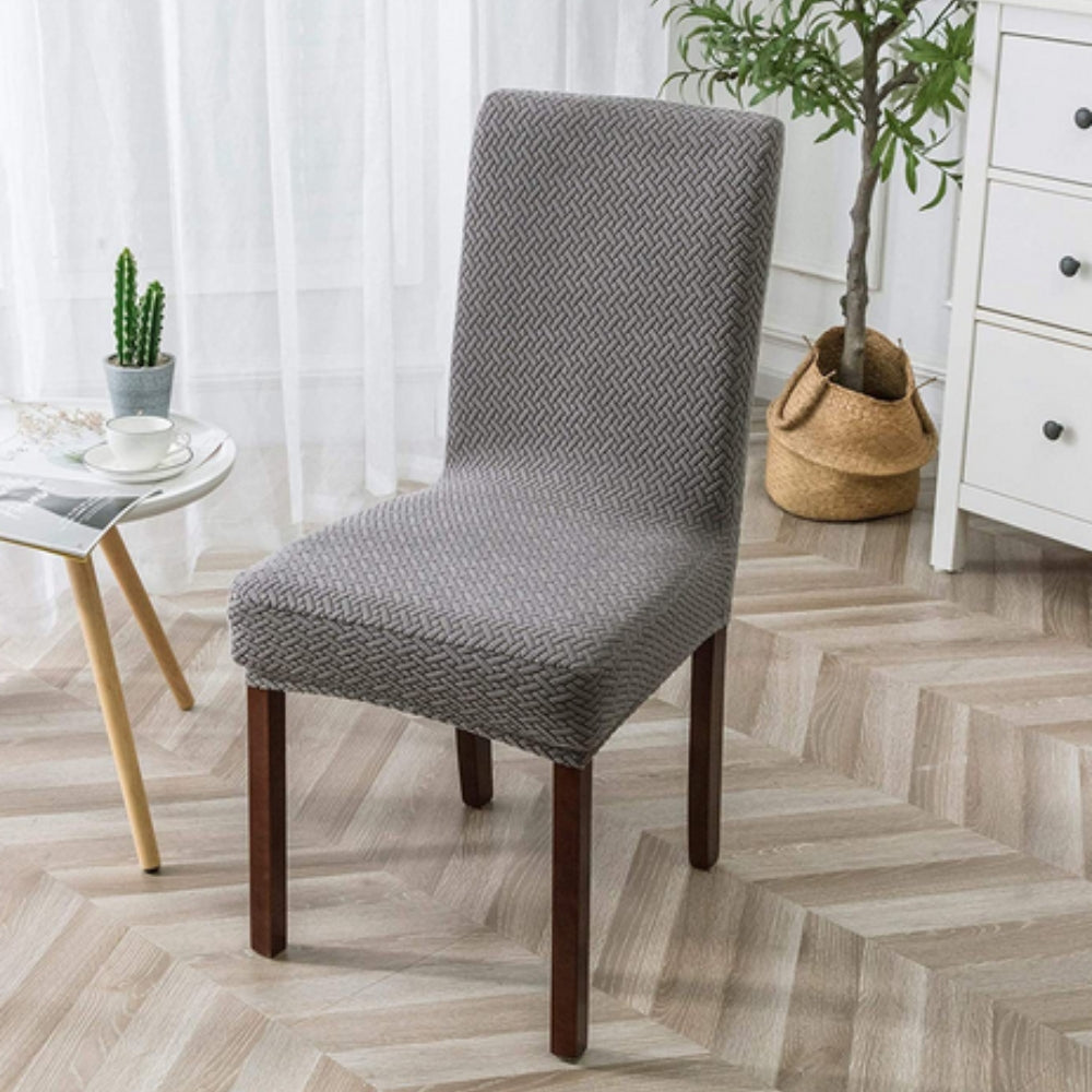 Dining Chair Cover Stretch Fit Jacquard Velvet Machine Washable
