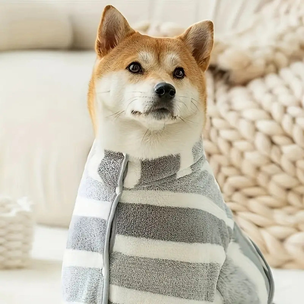 Dog Drying Robe Cotton & Microfiber Super-Absorbent Full Coverage