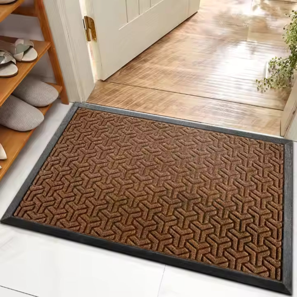 Entryway Door Mat Dirt-Trapping Fibers & Non-Slip Backing