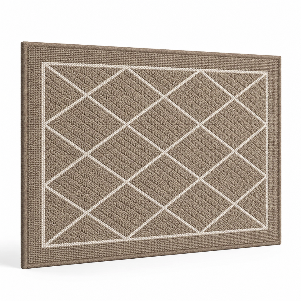 Entryway Mat Geometric Pattern Durable Fibers & Non-Slip Backing