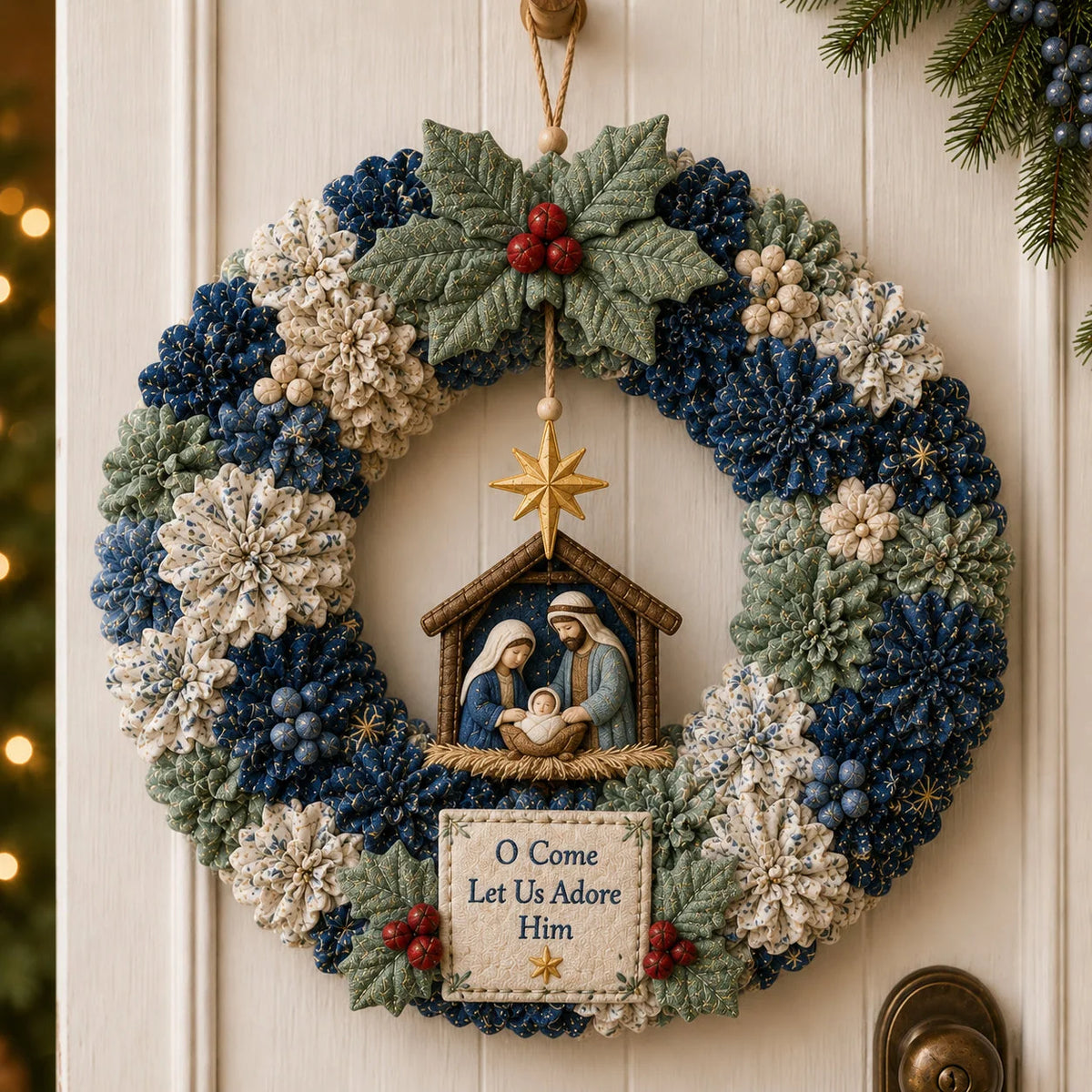 Fabric Wreath DIY Kit No-Sew 3D Christmas Decor