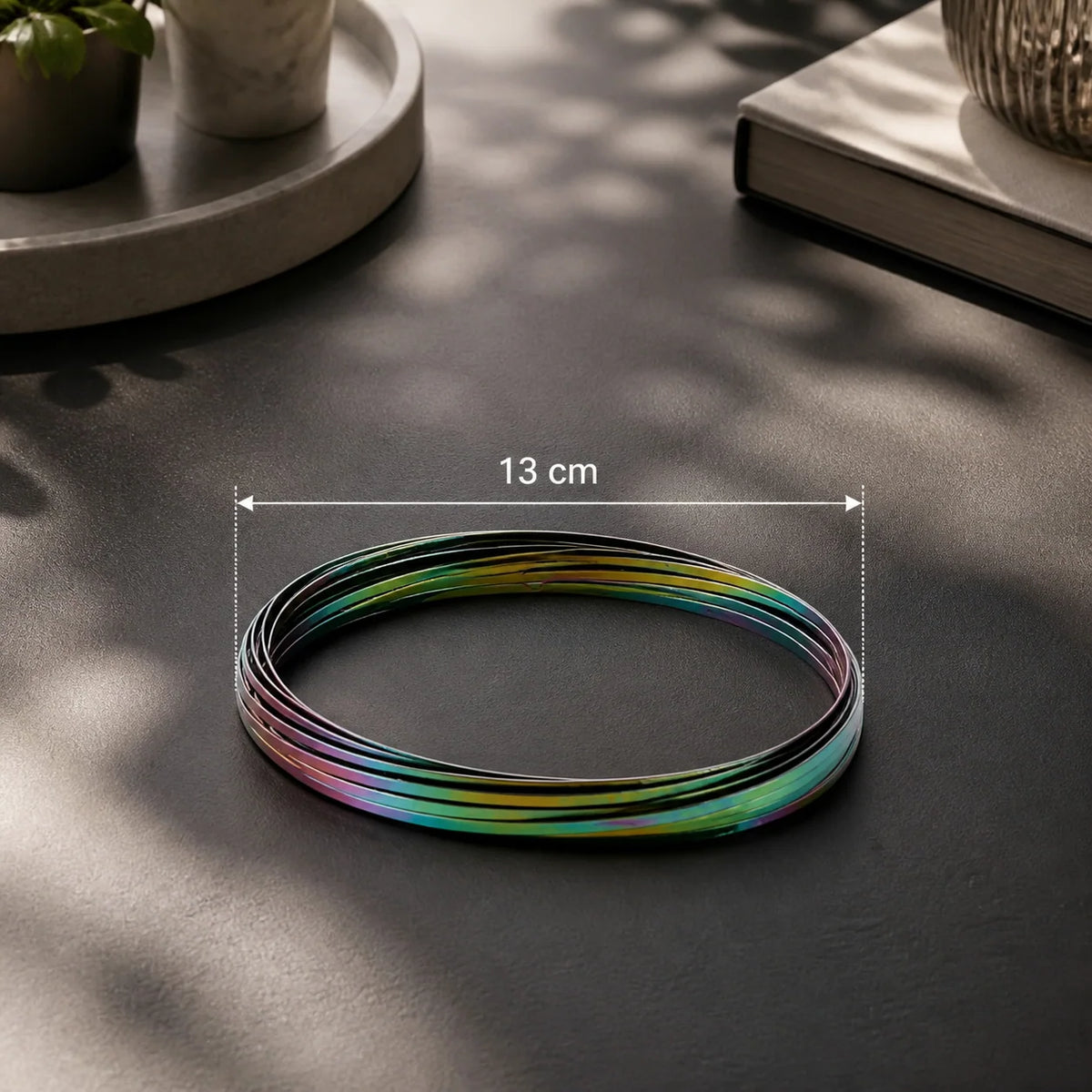 Fidget Toy Geometric Rings Reflective Metallic Finish Sensory Stress Relief