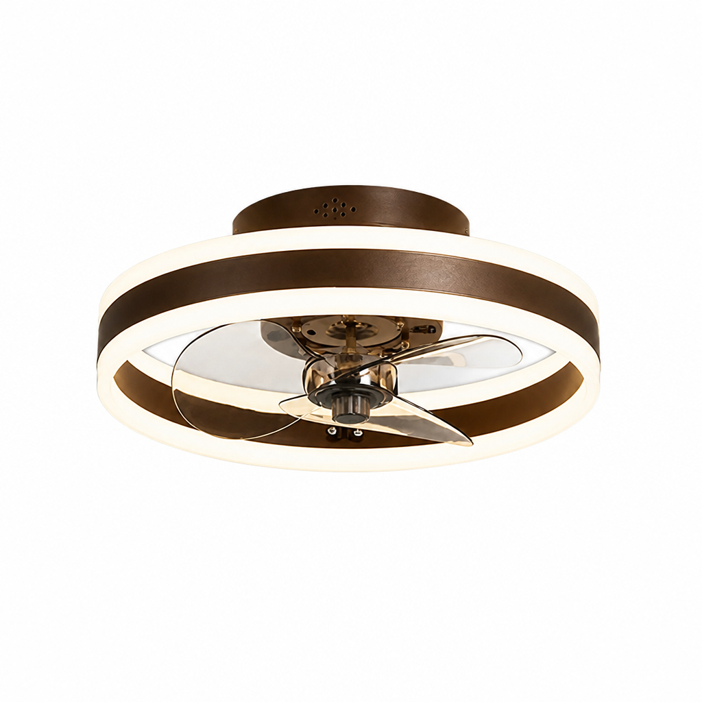 Flush Mount Ceiling Fan Dimmable LED Energy-Efficient