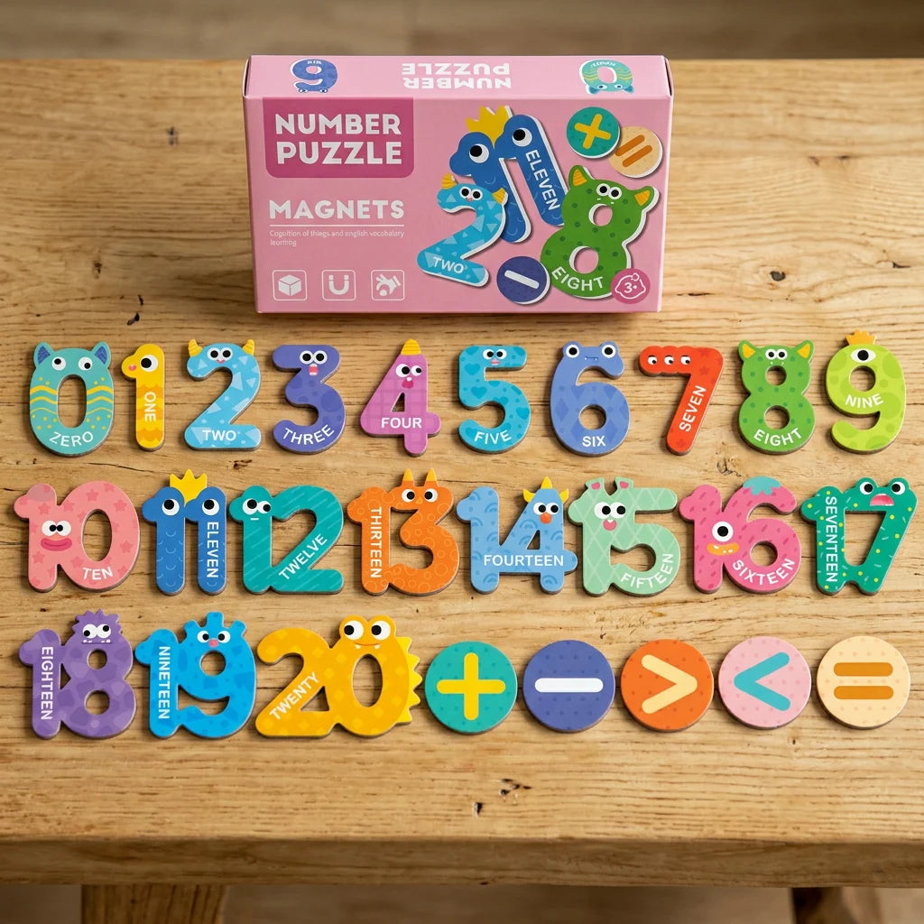 Fridge Magnets Animal-Themed Alphabet & Numbers Learning Set