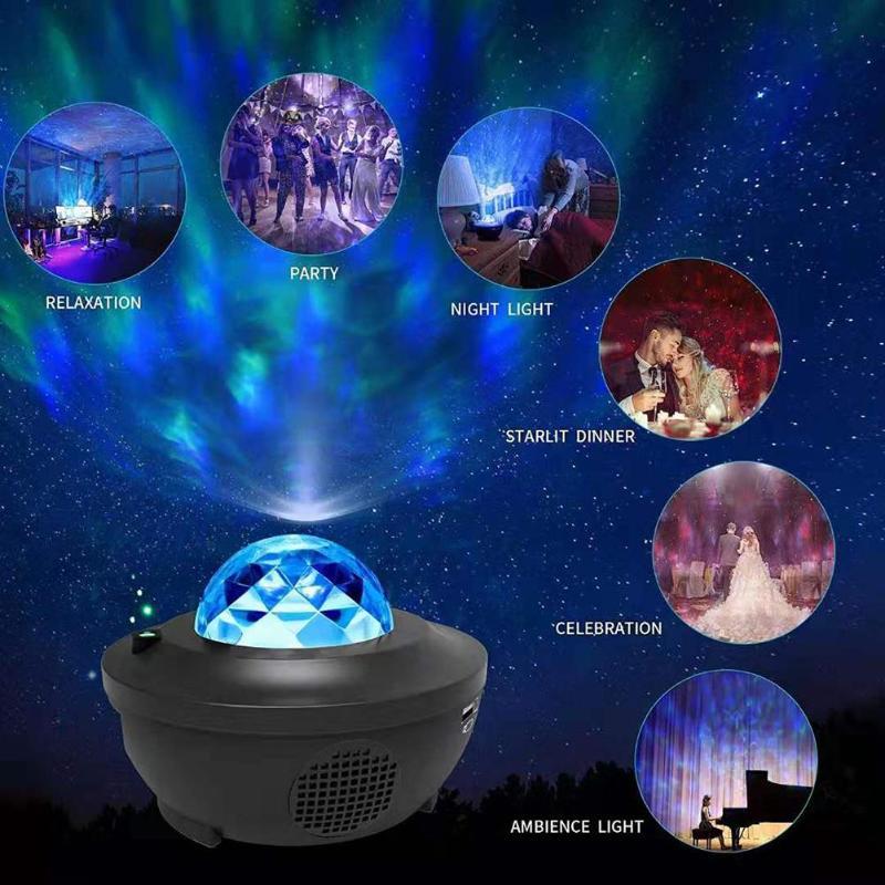 Galaxy Projector Dual-Lens Ocean Wave & Starry Sky Bluetooth Speaker