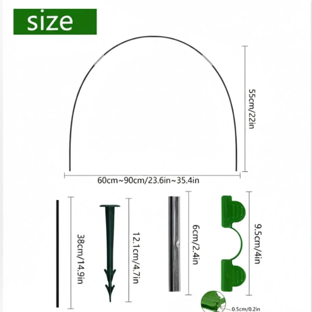 Garden Tunnel Fiberglass Frame UV-Resistant Cover & Roll-Up Sides