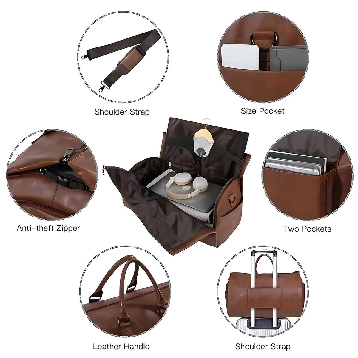 Garment Duffel Bag 2-in-1 Separate Shoe Compartment