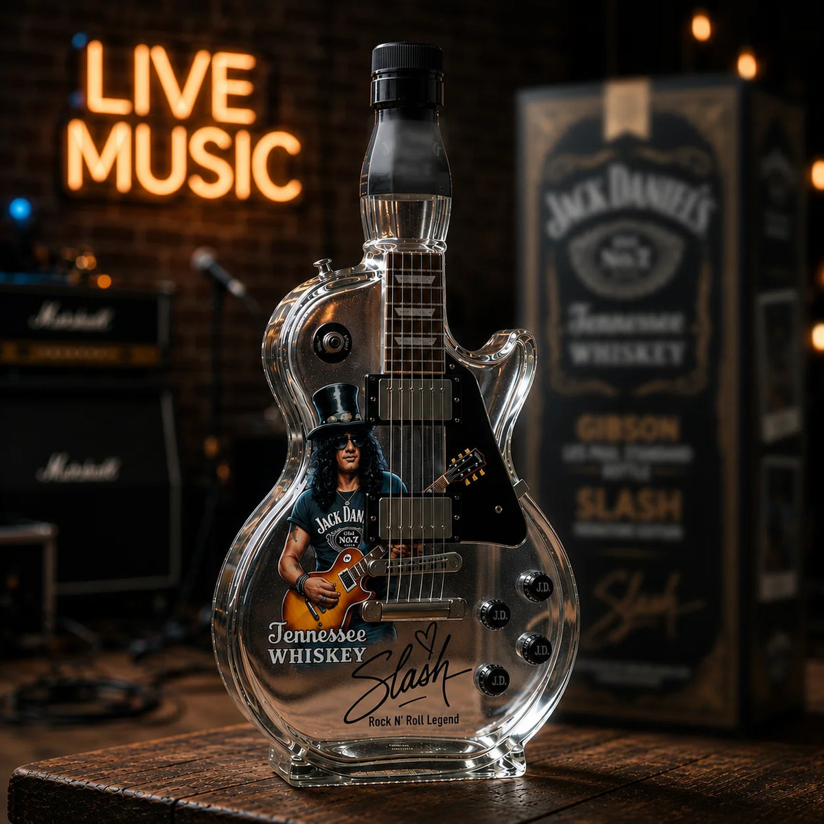 Glass Decanter Guitar-Shaped Transparent Display Piece