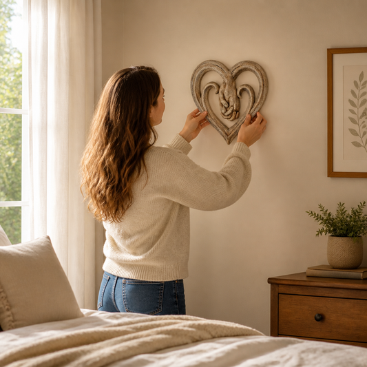 Heart-Shaped Solid Wood Wall Art