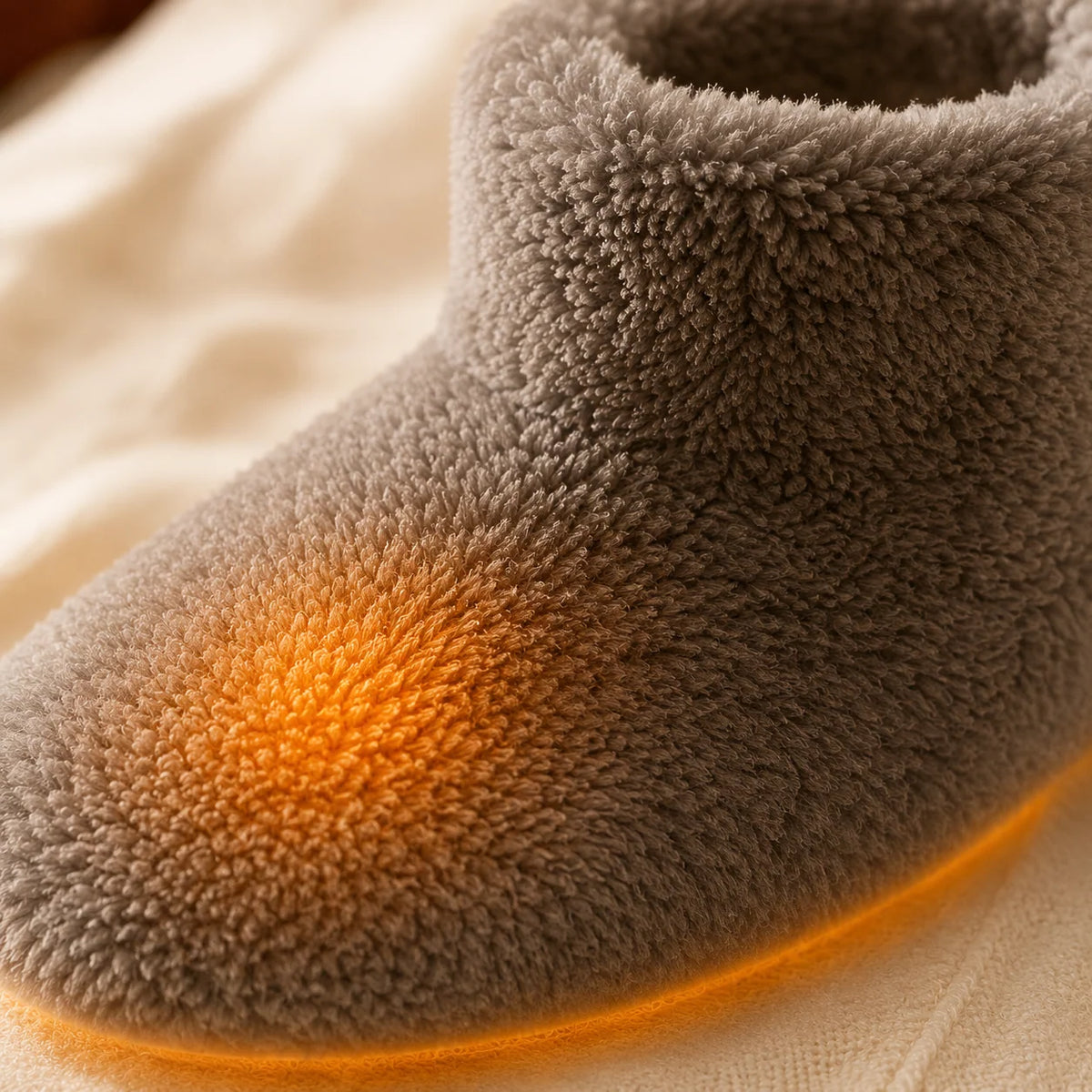 Heated Slippers USB-Powered Plush Fleece Heated Footbed