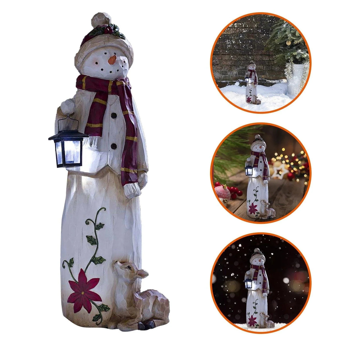 Holiday Figurine Integrated LED Lantern All-Weather Resin