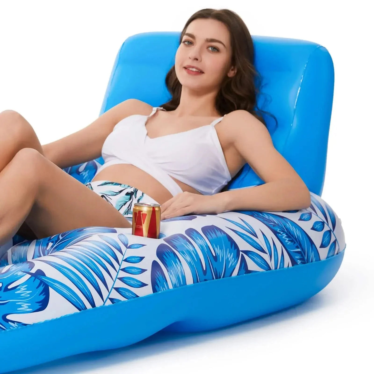Inflatable Pool Lounger Durable PVC Spacious Lightweight & Portable
