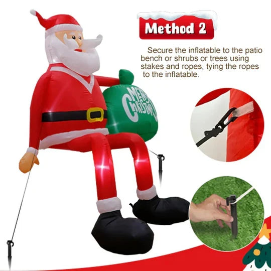 Inflatable Santa LED-Lit Waterproof 8 Ft Tall
