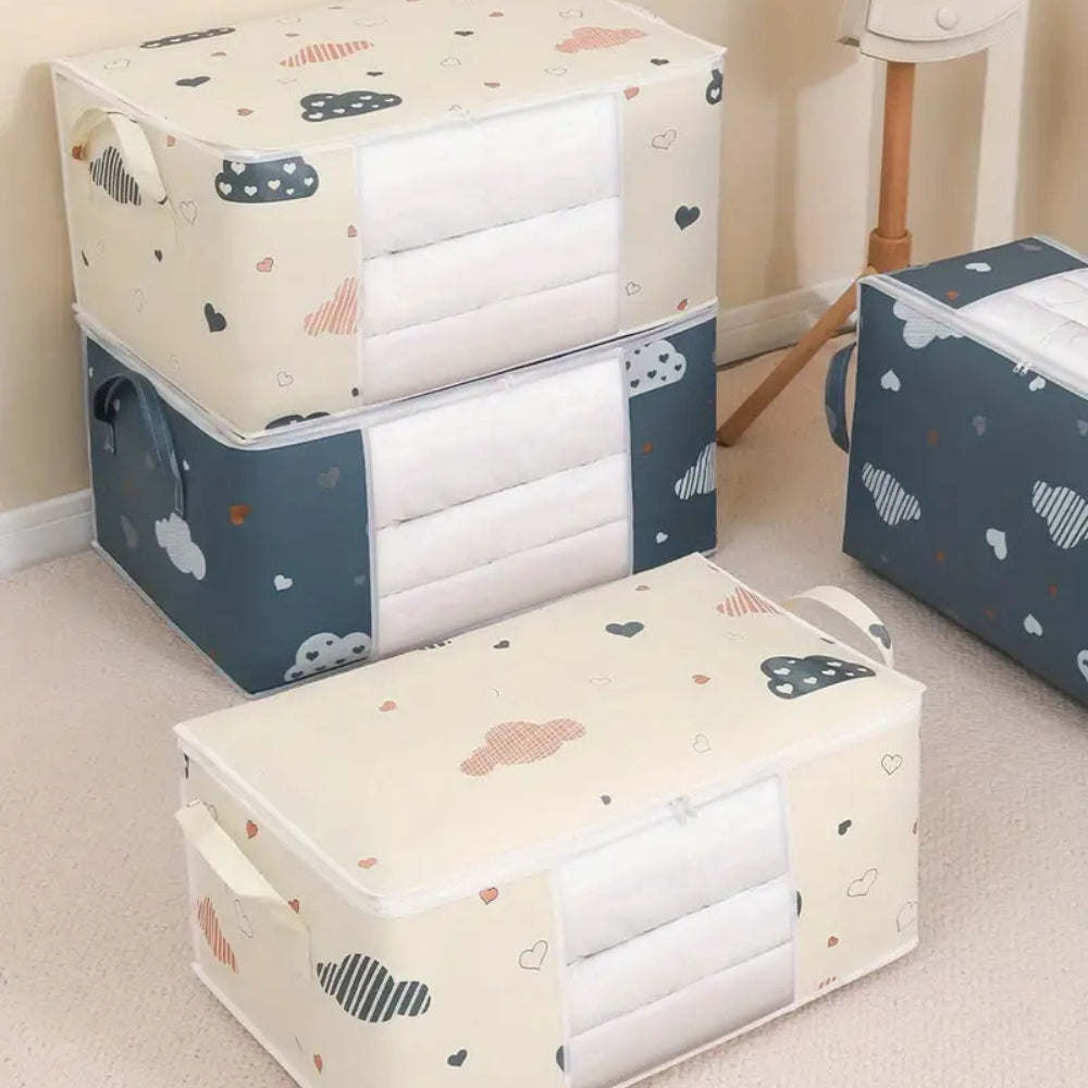 Kids Clothes Storage Bag Cotton Blend Reinforced Handles