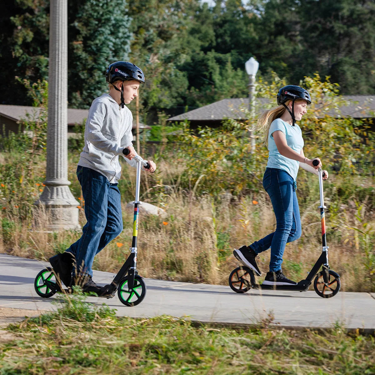 Kids Scooter LED Light-Up Wheels Foldable Adjustable Height