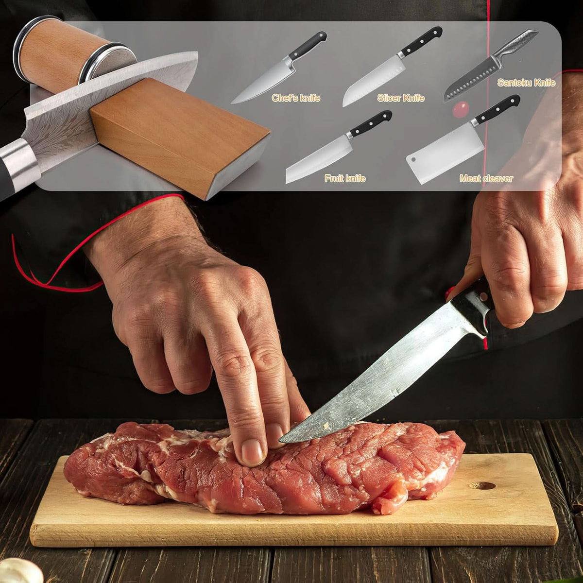 Knife Sharpener Diamond Roller Ceramic Honing Wheel Magnetic Angle Guide