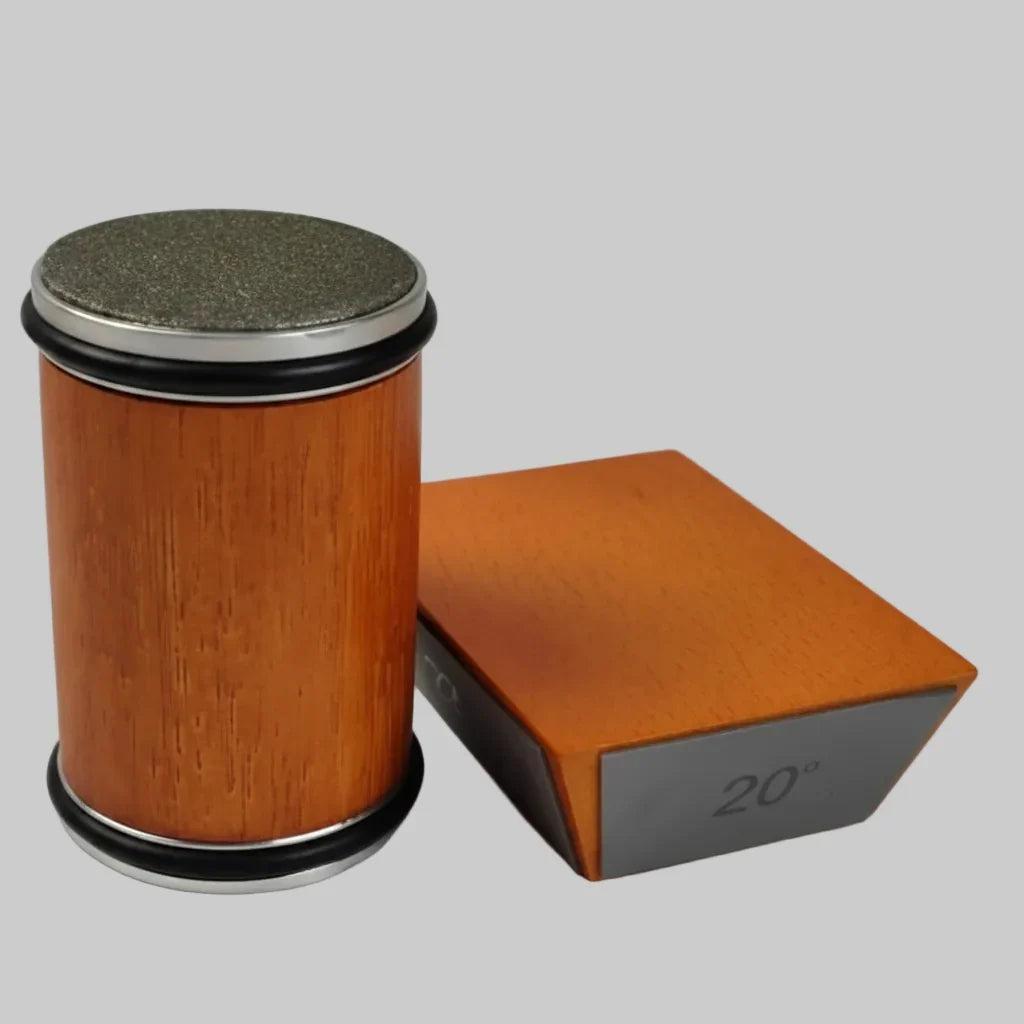 Knife Sharpener Rolling Diamond Wheel 600-Grit Solid Wood Base