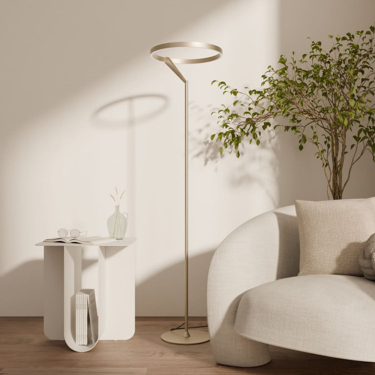 LED Floor Lamp Dimmable Warm-to-Cool Light Remote & App Control