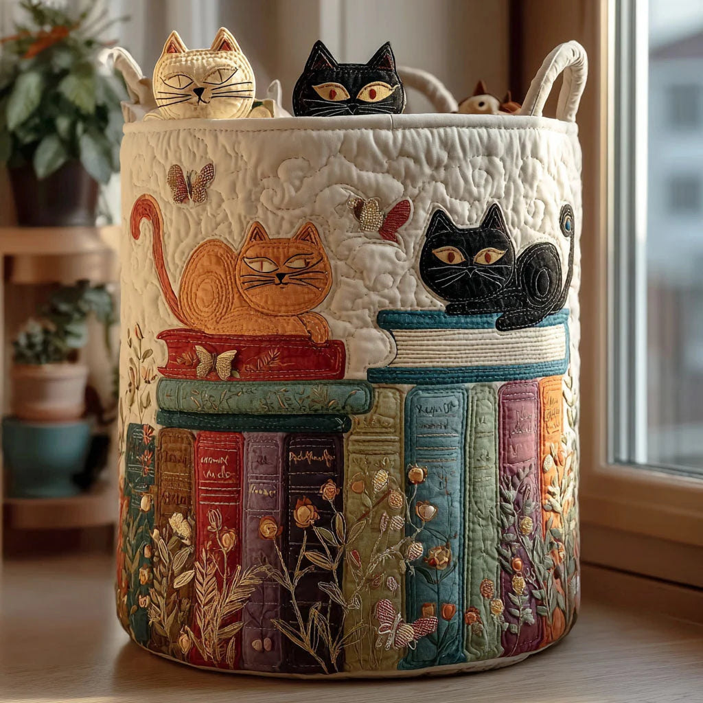 Laundry Basket Quilted Cotton-Poly Foldable Self-Standing