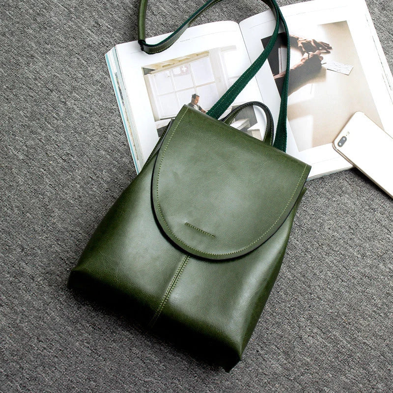 Leather Backpack Laptop-Friendly Roomy Compartments
