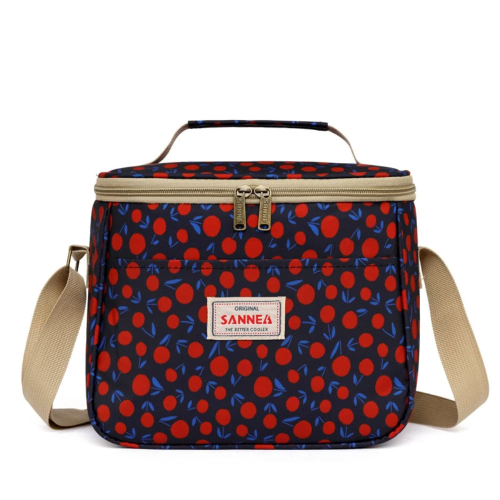 Lunch Bag Insulated Easy-Clean Retro Floral