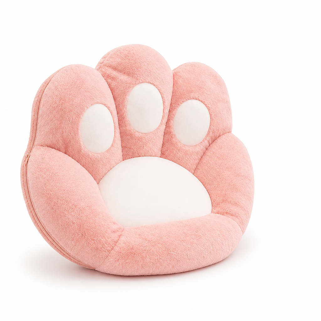 Machine Washable Paw-Shaped Plush Seat Cushion