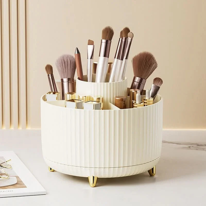 Makeup Organizer 360° Rotating 5 Compartments Space-Saving Design