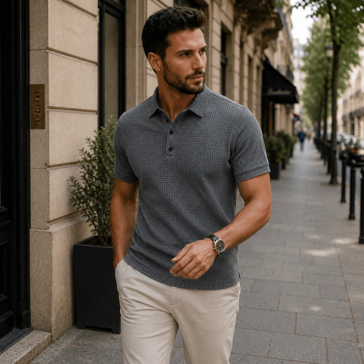 Men’s Polo Shirt Lightweight Polyester Blend Short Sleeve Classic Collar