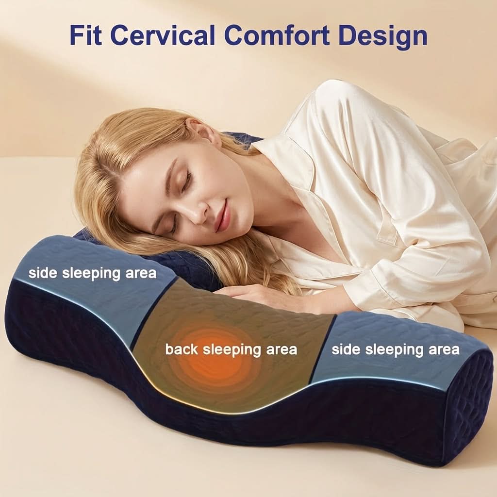Neck Pillow Ergonomic Memory Foam Removable Washable Cover