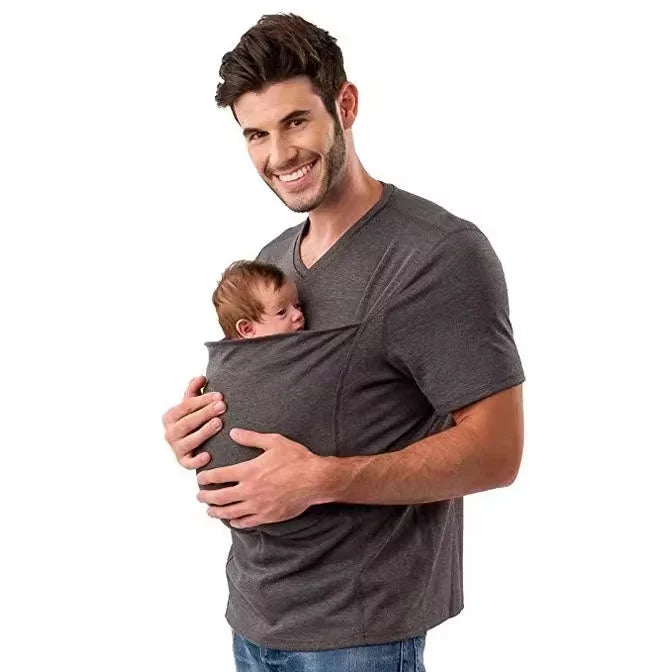 Nursing & Baby-Carrying Shirt Breathable Cotton Easy Nursing Access