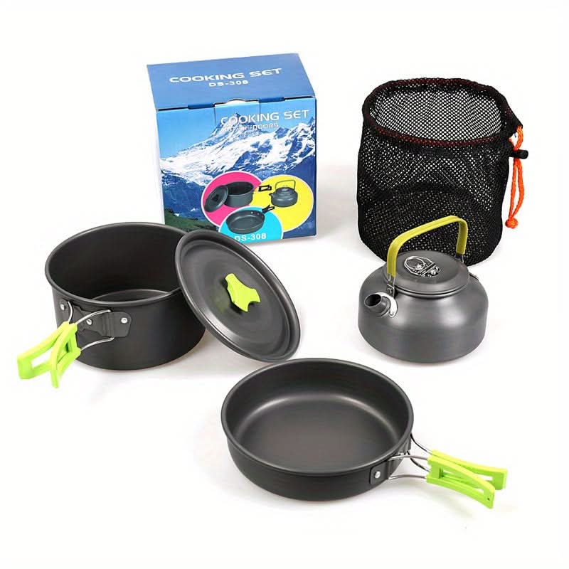 Outdoor Cooking Set Lightweight & Compact Heat-Resistant Metal