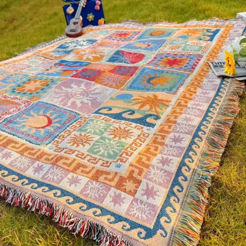Outdoor Picnic Blanket Thick Anti-Tear Microfiber Machine Washable