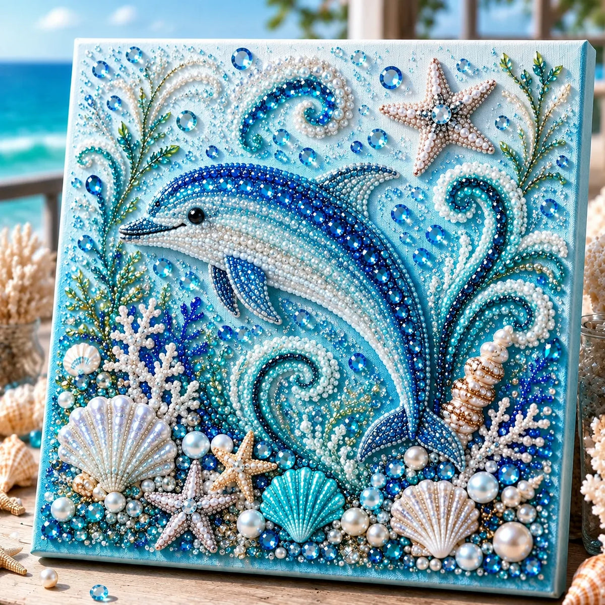 Pearl Bead Art Kit 3D Ocean Animal Mosaic