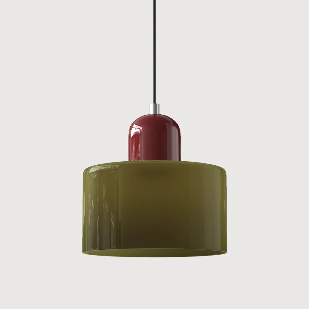 Pendant Light Tinted Glass Bauhaus Design Warm Glow