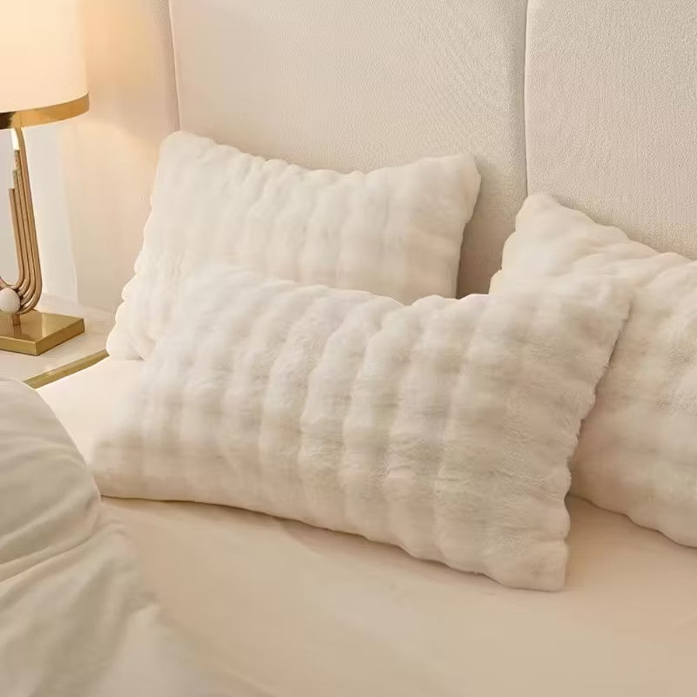Pillow Cover Knit Faux Fur Machine Washable
