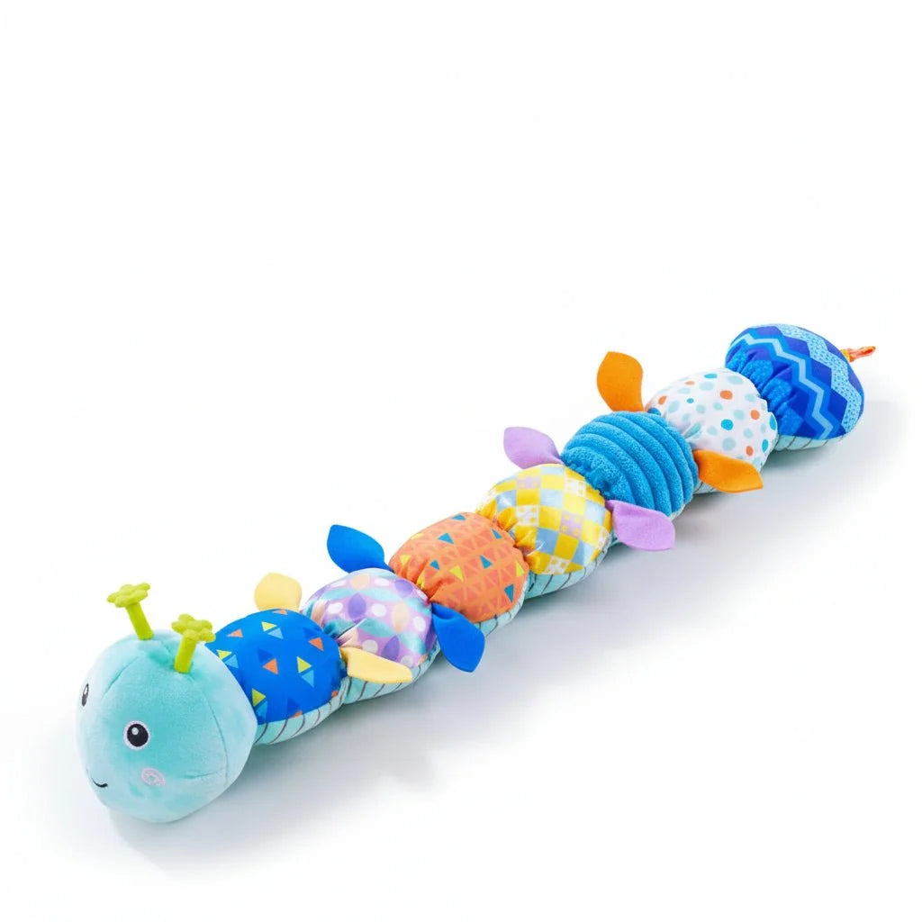 Plush Caterpillar Toy Sensory Textures Soothing Melodies 54cm Long