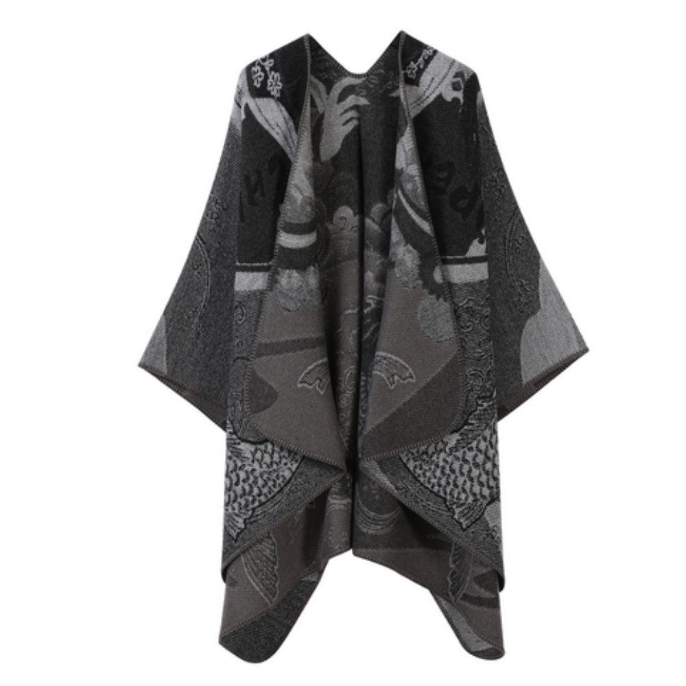 Poncho Oversized Reversible Ultra-Soft Faux Cashmere