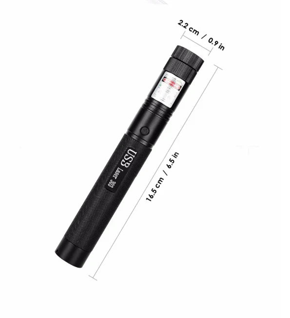 Presentation Laser Pointer Adjustable Focus USB Rechargeable Metal Housing