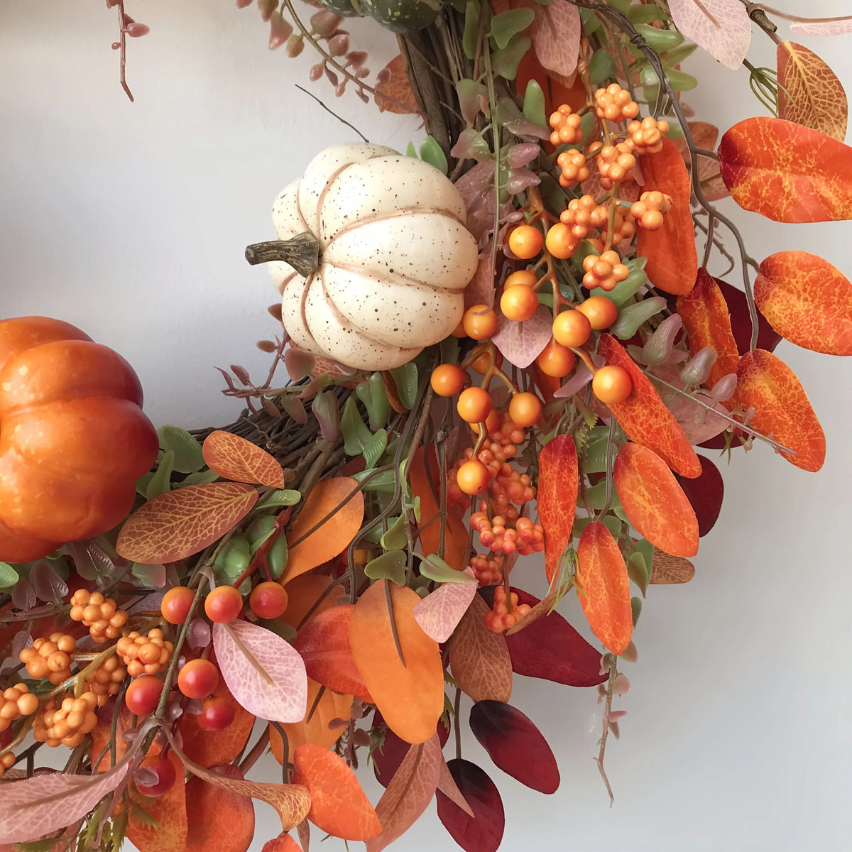Pumpkin Wreath Handcrafted Indoor/Outdoor Artificial Pumpkins