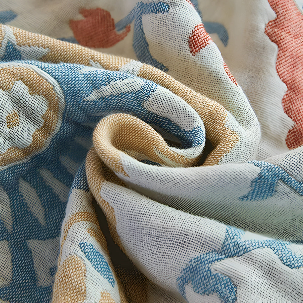 Reversible Cotton Blanket Organic Breathable Machine Washable