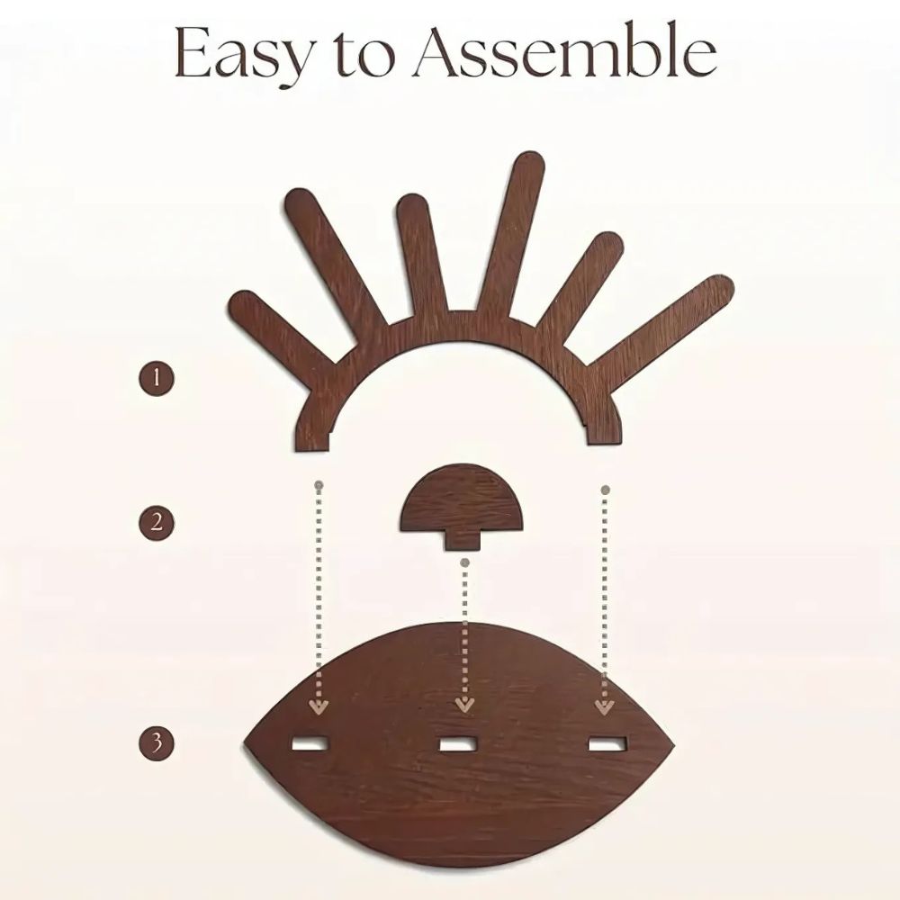 Ring Organizer Wooden Six-Column Space-Saving
