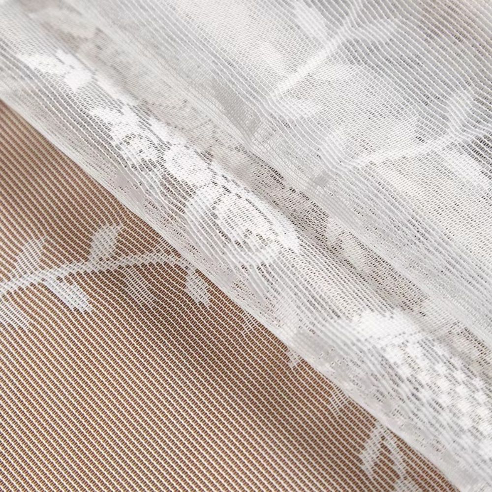 Round Tablecloth Sheer Floral Lace Microfiber Blend