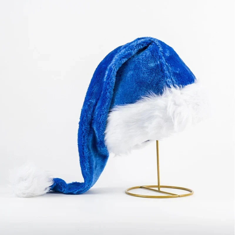 Santa Hat Soft Fleece Faux Fur Trim & Pom-Pom