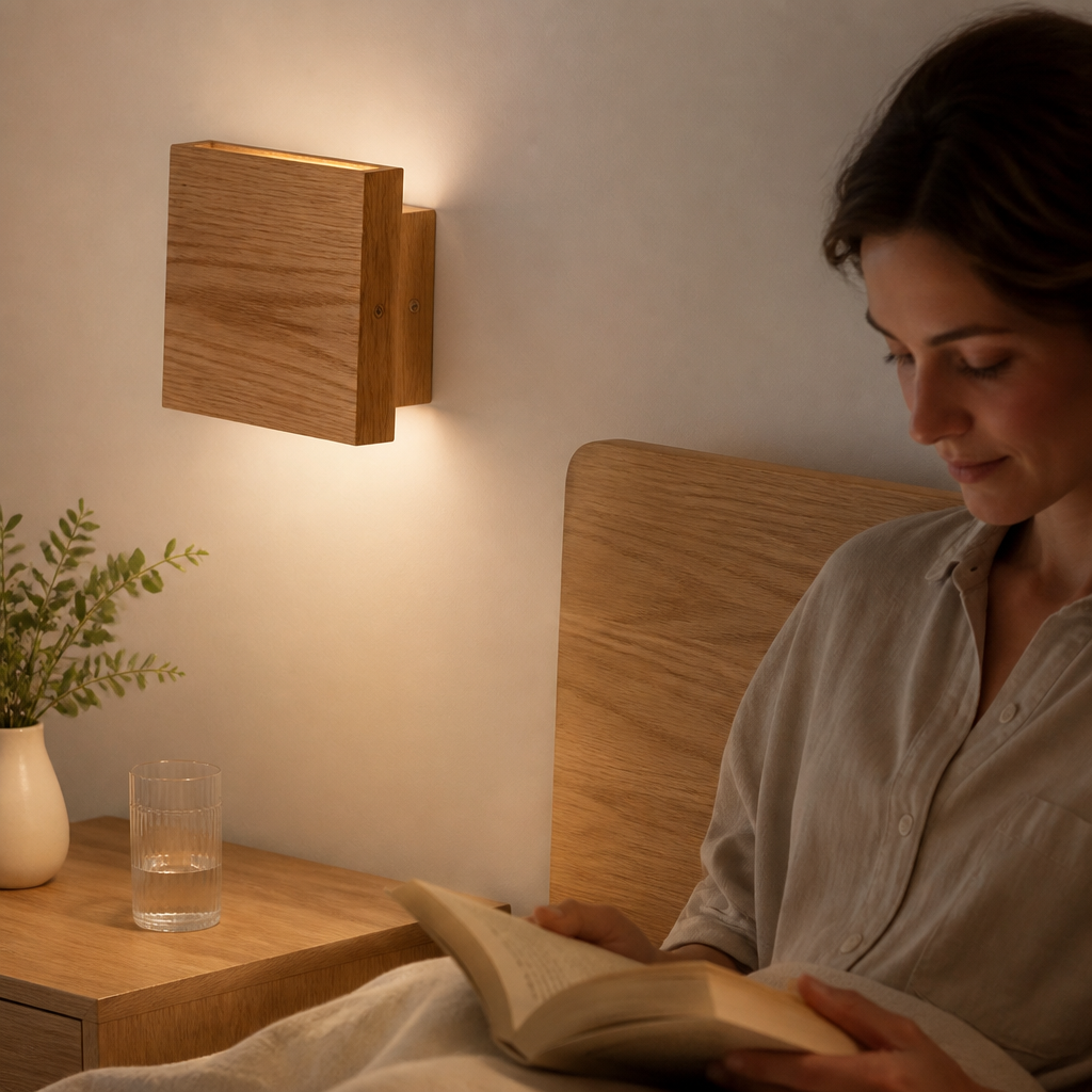 Scandinavian Wood Wall Lamp With Dimmable LED